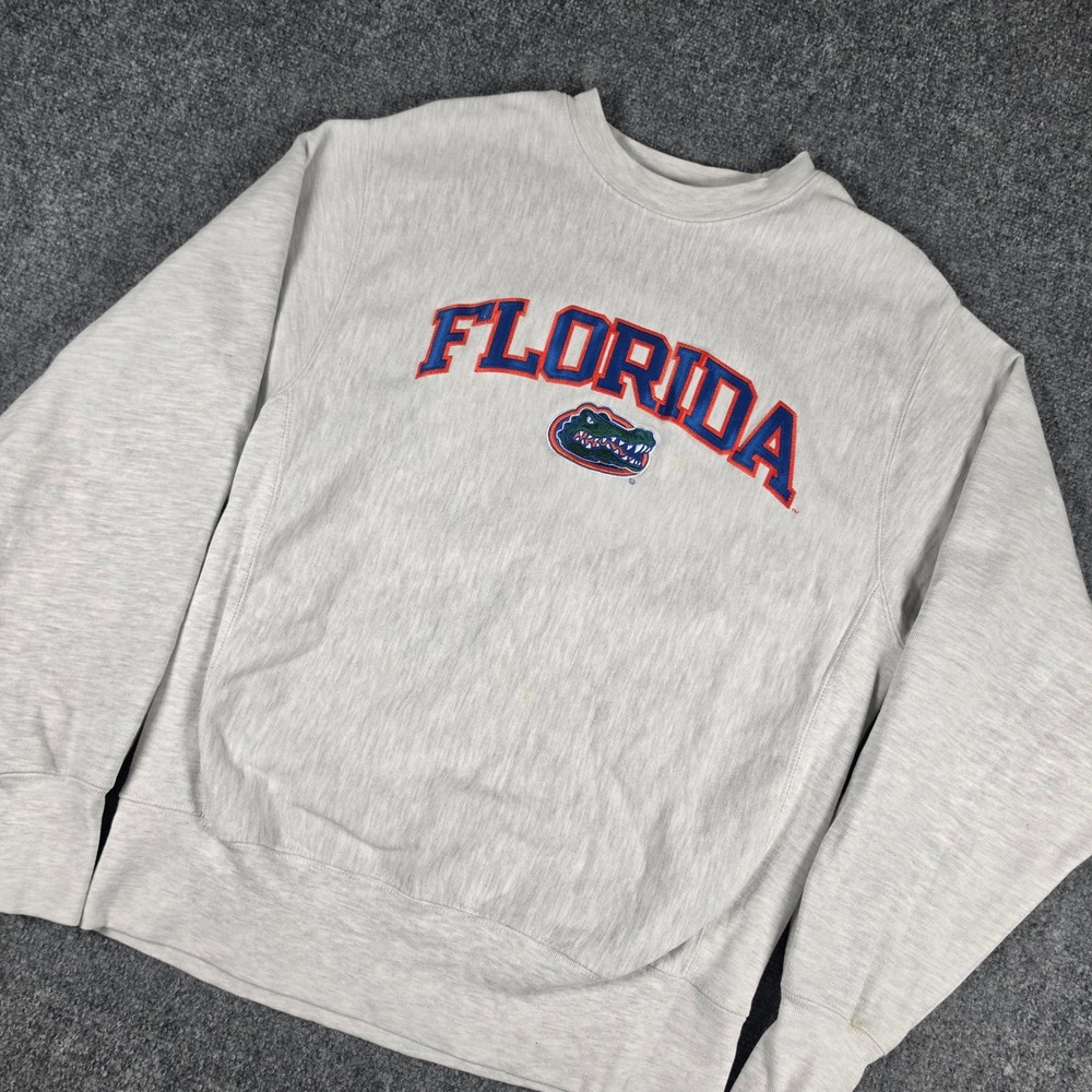 Vintage Champion Florida Gators Reverse Weave Sweatshirt Mens M Embroidered READ